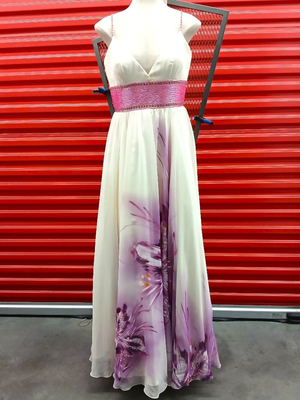 Stunning Prom Dress with Beaded Waist and Dramatic SKirt
